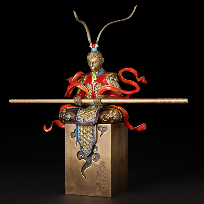 manufacturer wholesales all copper Sun Wukong ornaments, defeating Buddha Jingsi tea room home decorations, 2017