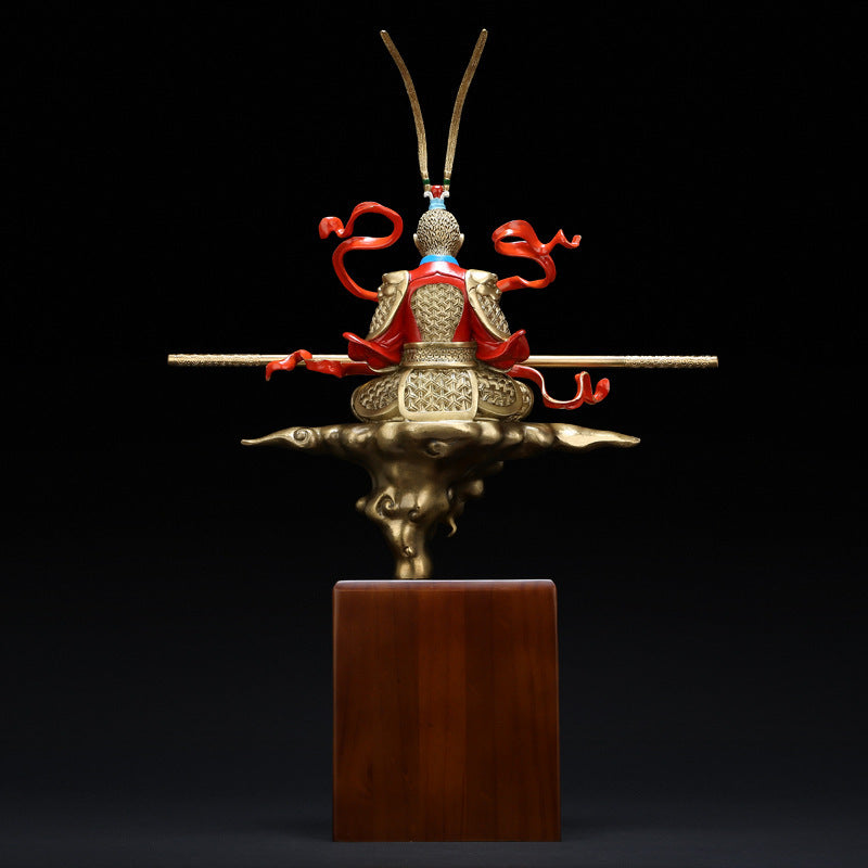 Pure brass Monkey King office living room decoration crafts