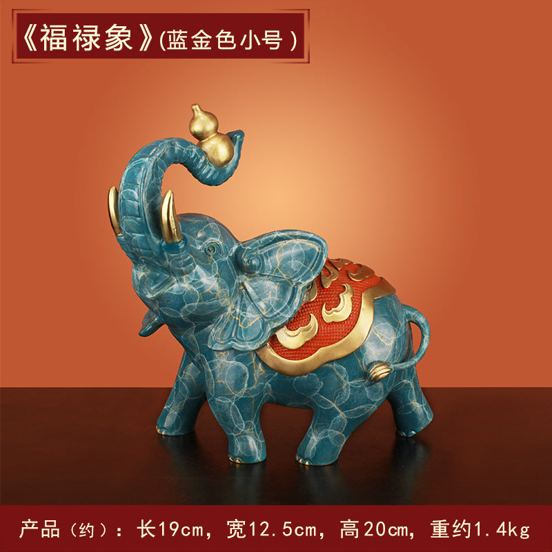 "Fortune and Wealth" Bronze Elephant Ornament, Bronze Elephant Home, TV, Wine Cabinet Decoration 0945