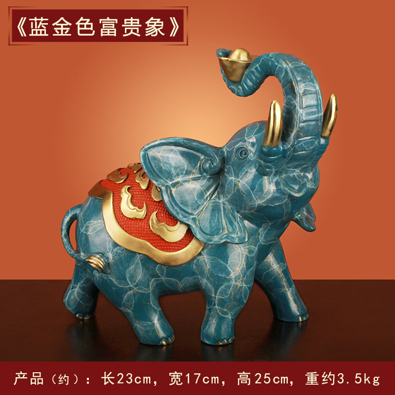 "Fortune and Wealth" Bronze Elephant Ornament, Bronze Elephant Home, TV, Wine Cabinet Decoration 0945