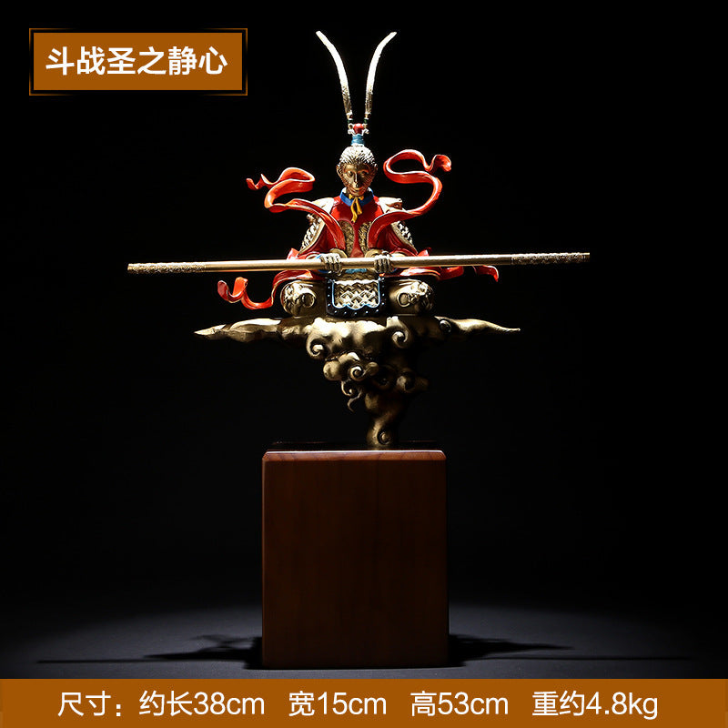 Pure brass Monkey King office living room decoration crafts