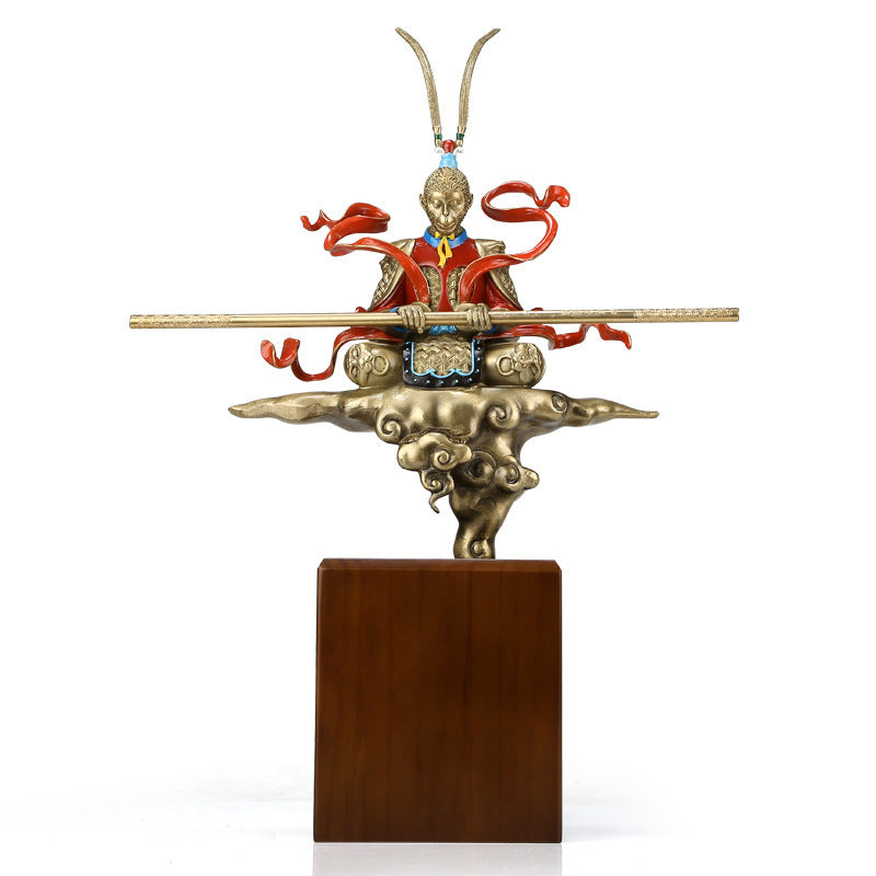 Pure brass Monkey King office living room decoration crafts