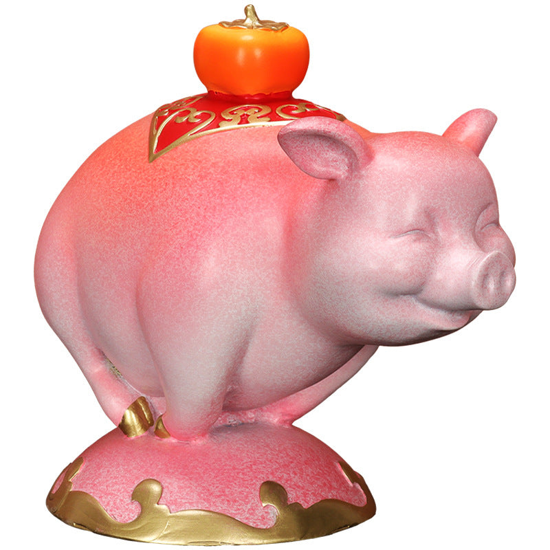 "All Things Go Well" Copper Pig Ornament, Entrance Cabinet Home Decoration, Copper Pig Desktop Gift 10001