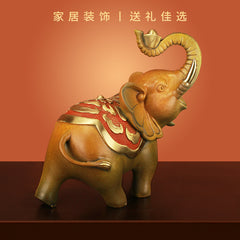 "Fortune and Wealth" Bronze Elephant Ornament, Bronze Elephant Home, TV, Wine Cabinet Decoration 0945