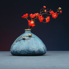Brass eyebrows vase flower device home living room office decoration flower arrangement business gift