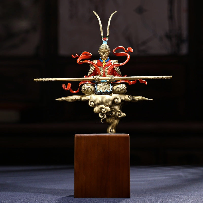 Pure brass Monkey King office living room decoration crafts
