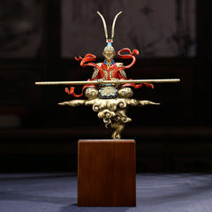 Pure brass Monkey King office living room decoration crafts