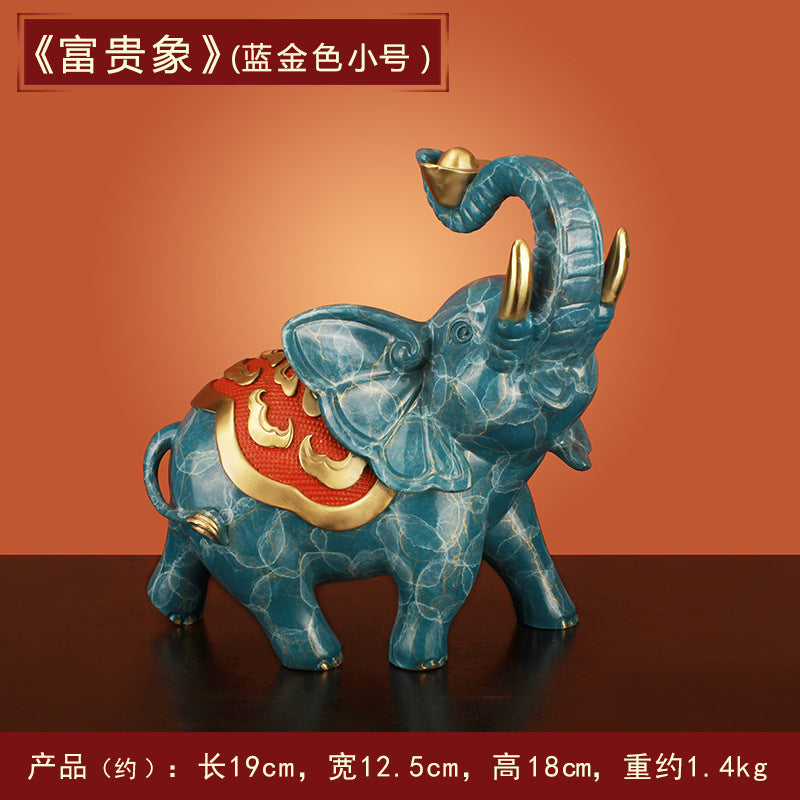 "Fortune and Wealth" Bronze Elephant Ornament, Bronze Elephant Home, TV, Wine Cabinet Decoration 0945