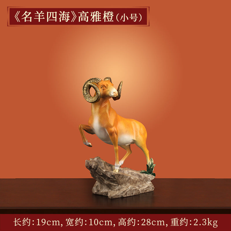 "Famous Across the World" bronze sheep ornament is sent to the office to celebrate the birthday of elders. Home crafts