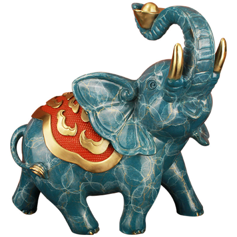 "Fortune and Wealth" Bronze Elephant Ornament, Bronze Elephant Home, TV, Wine Cabinet Decoration 0945