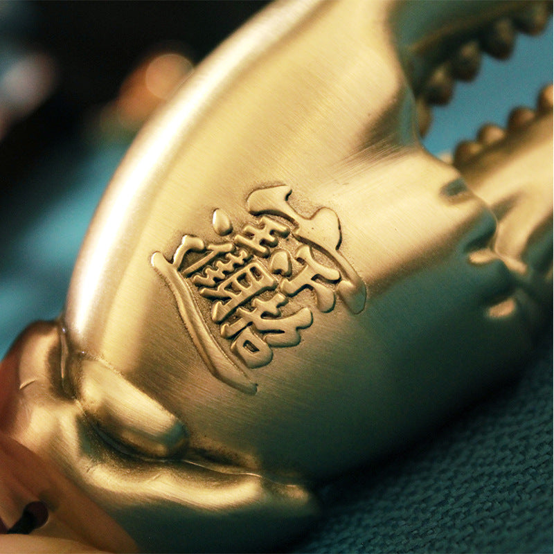 "Money in Hand" Full Copper Crab Claw Handle Decoration Home Light Luxury Living Room Crab Claw Crafts