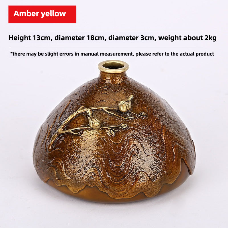 Brass eyebrows vase flower device home living room office decoration flower arrangement business gift