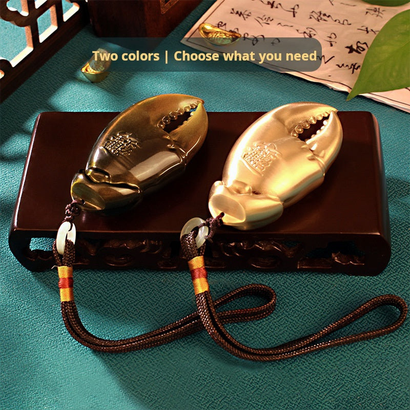 "Money in Hand" Full Copper Crab Claw Handle Decoration Home Light Luxury Living Room Crab Claw Crafts