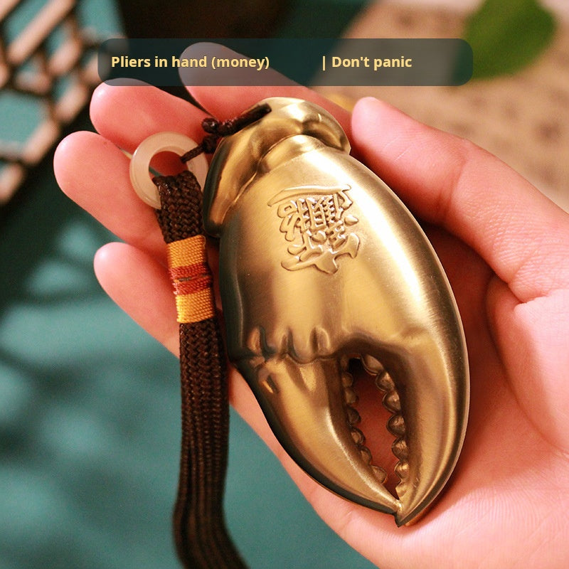 "Money in Hand" Full Copper Crab Claw Handle Decoration Home Light Luxury Living Room Crab Claw Crafts