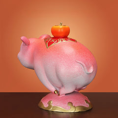 "All Things Go Well" Copper Pig Ornament, Entrance Cabinet Home Decoration, Copper Pig Desktop Gift 10001
