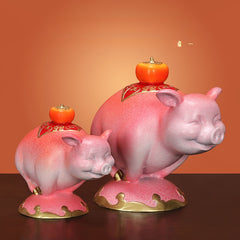 "All Things Go Well" Copper Pig Ornament, Entrance Cabinet Home Decoration, Copper Pig Desktop Gift 10001